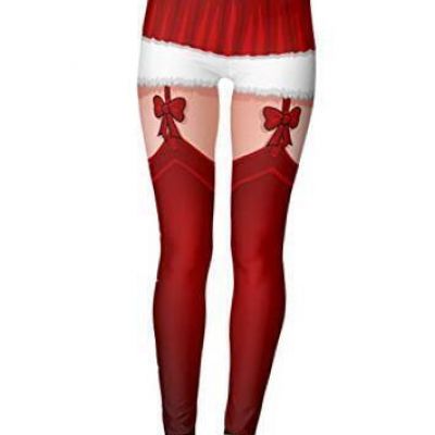 Women's Satan Cluas Ugly Christmas Xmas Leggings Funny Small-Medium Style-5